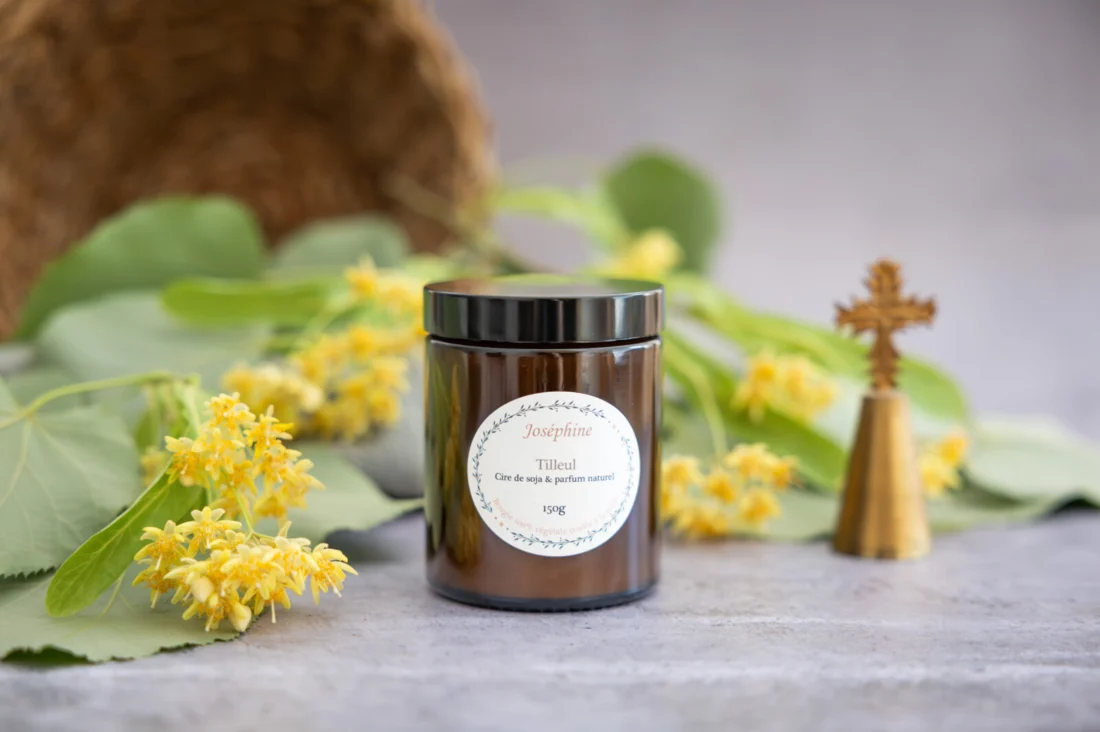 Bougie Tilleul vue de face avec couvercle